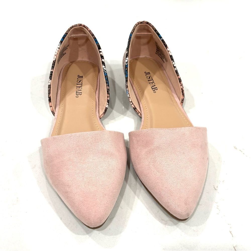 JustFab Blush Snake Pink Women's Maya Flats